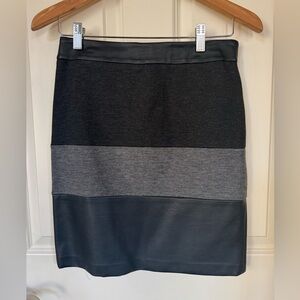 NWT Halogen Faux Leather Colorblock Skirt